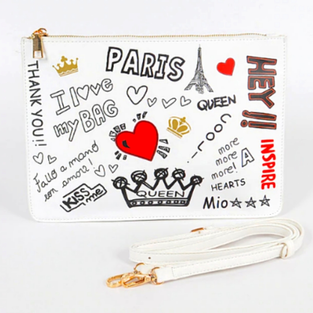 Inspire Paris graffiti clutches